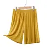 Calça de pijama de modal para mulheres, caimento solto de verão, plus size, calça de casa de verão, shorts de segurança simples de cor sólida