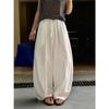 Verano Louvre Nuevo Estilo Japonés Perezoso de Cintura Alta Pierna Ancha Pantalones Casuales Silueta Holgada Adelgazantes Pantalones Largos Casuales para Mujer