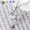 Rápido mano TikTok en línea Rojo Vivo suministro collar de plata ocho corazones y ocho flechas alta imitación color D moissanita Trébol colgante femenino