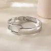 Pulsera Trendy de Patrón de Ola Irregular, Brazalete Liso Abierto, Suministro de Joyería de Gama Alta de Nicho para Comercio Exterior