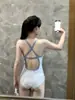 Novo Lindo Maiô de Peça Única Xadrez Estilo Japonês para Meninas Estudantes Triângulo Decote Baixo Estilo Corrida para Mulheres Esportes Profissionais Plus Size