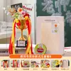 Presente de formatura do jardim de infância para professoras: troféu masculino, buquê de tricô, girassol feito à mão como um presente de agradecimento aos professores