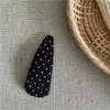 Pinza de Pelo de Lunares Blancos y Negros con Forma de Gota de Agua, Versátil y a la Moda, para Flequillo, Pinza Geométrica Rectangular, Pinza Lateral, Pasador