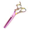 Tijeras de peluquería de 6.0 pulgadas con mango de dragón extraño de color, tijeras de barbero, tijeras planas, se puede fijar el LOGO 7H