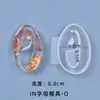 Molde de Resina de Cristal DIY Amapola Colgante Personalizado de 26 Letras Llavero de Exhibición Molde de Silicona