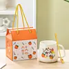 Caneca térmica 55 graus caneca de cerâmica caneca de temperatura constante caixa de presente tesouro nacional panda atividades empresariais pequeno presente LOGO presente para as mãos