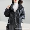 Jaqueta de Couro Genuíno com Penas de Pato Brancas Feminina Inverno 2025 Pele de Ovelha Jaqueta de Couro Quente Casaco Casual