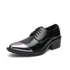 Zapatos de Moda de Cuero con Cordones Puntiagudos Estilo Británico Talla Grande para Hombre Tendencia Nueva Personalidad Aumentan la Altura Zapatos de Novio para Boda