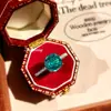 Colgante de collar octogonal Rosa Milenio corte Rosa con Paraiba, diamante de alto carbono, pendientes de diamantes coloridos, anillo de diamante amarillo para mujer