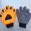 Guantes de Lavado de Autos de Chenilla de Fibra Procesada y Personalizada de un Solo Lado con Cinco Dedos y Pulgar de Terciopelo Coral en Forma de Pata de Oso