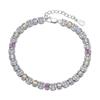 Europeu e americano INS novo S925 pulseira de prata esterlina feminina cor dopamina zircão moda avançada série combinando joias femininas