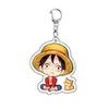 Diseño en Capas Llavero Acrílico de una Pieza Doble Cara Luffy Periférico de Anime Colgante para Mochila En Stock para Dropshipping