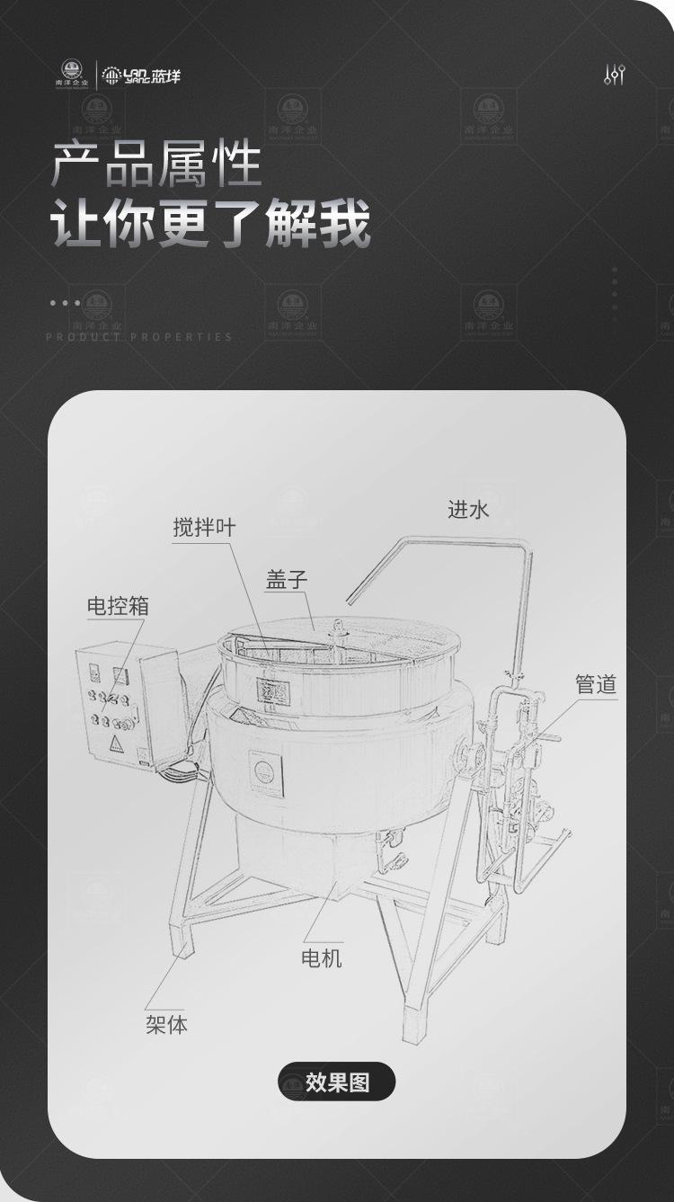 南洋夹层锅——自动倒料、蒸汽，底部搅