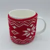 Venda direta transfronteiriça conjunto de canecas de lã bule personalizado caneca suéter tricô jacquard dupla face design de prova