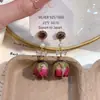 Pendientes originales de flor de circonita dulce de ultra-hada, elegantes pendientes de flor de rosa de perla de estilo antiguo de alto valor al por mayor