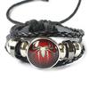 Pulsera de piel de vaca pulsera de pareja con cuentas Joyería europea y americana Planchado en caliente Hombre de Hierro Spider-Man Vengadores tejida