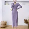 Vestido de punto estilo francés para mujer, otoño e invierno 2026, de punto ajustado, longitud media, vestido bodycon interior