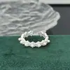 Anillo Abierto Sencillo de Encaje Calado Estilo Coreano para Mujer, Lujo Accesible, Circonita Microincrustada, Joyería Dulce Estilo Ins al por Mayor