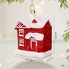 Bolas Pintadas Populares de Natal Transfronteiriças, Pequenos Enfeites de Papai Noel e Boneco de Neve, Etiquetas com Letras, Decorações de Árvore de Natal
