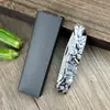 Cuchillo de Fruta Portátil para Acampar al Aire Libre, Cuchillo para Cortar Carne, Navaja Plegable de Acero de Damasco, Cuchillo de Carne para el Hogar