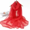 Novo Lenço Vermelho Lenço de Praia Feminino Fio Superior Macio Lenço de Dança Cor Sólida Longo Tamanho Grande Lenço Echarpe