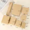 Caja de Papel para Empaque Marrón Caja para Empaque de Collares y Pulseras al por Mayor Caja para Empaque de Joyería Estampada en Caliente Caja de Joyería de Papel Kraft Multiespecificación