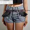 Ygm Corrente de Corpo Amazon Acessório Nicho Novo Estilo Cinto Acessório Franja Cinto Curto Feminino Decorativo Couro PU