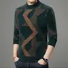 Recomendação de Item Quente Suéter Jacquard Anti-bolinhas Pelo Sintético de Mínk Gola Meia-Alta Venda Direta da Fábrica Malharia Masculina Transfronteiriça