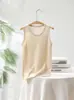 Camisola Adelgazante 100% Cachemira Pura Nuevo Estilo Otoño e Invierno 2026 Top de Punto Ajustado Sin Mangas Prenda Base