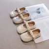 Zapatos de Princesa para Niña Pequeña 2026 Nuevo Estilo Primavera/Otoño Suela Suave Decoración de Perlas Punta Tejida Mary Jane Planos Versátiles