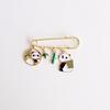 Broche de panda de bambú estilo chino, bonito tesoro nacional, broche de moda nacional, insignia de joyería, accesorios para pareja
