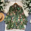 Camisa Estilo Dulce Francés con Estampado Floral para Mujer, Otoño 2026, Cárdigan Holgado Retro Maduro, Top para el Trabajo