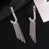 Pendientes de strass de moda pendientes largos de borla de diamante para madre pendientes de atmósfera simple fabricantes punto E791