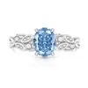 Anillo de Vid de Hoja Cortada Flor de Hielo de Piedra Preciosa Colorida Más Vendido en Transmisión en Vivo para Mujeres, Incrustado con Diamante de Alto Carbono Huevo de Paloma, Anillo de Moda Versátil
