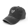 Gorra de Béisbol Lavada Vintage Versátil con Bordado de Corazón de Melocotón para Primavera y Verano Versión Coreana Delgada Gorra Suave con Visera de Pato para Hombres Tendencia