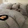 Otoño e Invierno Nuevo Juego de Cama de Algodón Cepillado 60s de Cuatro Piezas Algodón Puro Todo Algodón Engrosado Cálido Estampado Funda de Edredón Suave Suministros