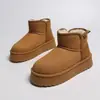 Botines Gruesos de Invierno para Mujer, Zapatos de Algodón Cálidos con Forro de Terciopelo, Slip-on, Comercio Exterior Talla Grande Antideslizantes que Aumentan la Altura, Piel