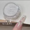 Polvo Chapado en Oro Moonlight del Mismo Estilo que la Celebridad de Internet Hailey, Polvo de Espejo Transparente y Iluminador, Polvo de Perla Moonlight, Exclusivo para Salones de Uñas