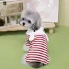 Roupa de Quatro Patas para Cachorro Primavera e Outono, Pijama Elástico 100% Algodão para Filhotes, Roupa para Pet Teddy Bichon, Roupa de Casa de Quatro Patas com Gola de Coelho