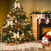 Decorações de Laços de Natal DIY Tecido Vermelho Decorações de Árvore de Natal Enfeites de Laço Personalização por Foto ou Amostra