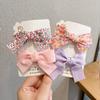 Horquilla con lazo floral, accesorio para el cabello para niños, horquilla estilo coreano para mujer, tocado de celebridades de Internet, pinza con flecos laterales de princesa
