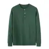 Suéter de Punto a Rayas de Manga Larga con Cuello Henley Abotonado para Hombre, Estilo Old Money con Acabado de Alta Gama, Venta al por Mayor de Fábrica Transfronteriza Otoño/Invierno