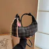 Bolsa de Bolitas a Cuadros Casual Bolso de Hombro de Nicho para Mujer 2025 Nuevo Bolso Cruzado de Moda Bolso de Hombro Acolchado