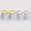 EH117 Flash Ball S925 Banhado A Prata Esterlina 14K Ouro Brinco Zircon Elegante Simples Brincos Pequenos Orelha Fivela Orelha Osso Anel Orelha