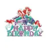 En Stock* Adorno para Pastel de Cumpleaños Temático La Sirenita Ariel Decoración para Fiesta de Niñas Inserto de Tarjeta