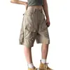 Shorts casuales de verano estilo americano para calle, holgados de pierna recta hasta la rodilla, shorts cargo retro lavados de moda con bolsillos grandes para hombres y mujeres