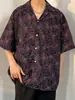Verano Nuevo Playa Hombres Estilo Americano Atractivo Cubana Media Manga Camisa Juventud Tendencia Versátil Holgada Media Camisa