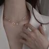 Collar de eslabones de plata esterlina s999 estilo japonés y coreano para mujer, estilo moderno, sencillo, ligero, lujoso, diseño de nicho, cadena de lana con sentido