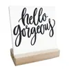 Adornos de Madera para Escritorio Estilo Americano, Artesanías con Patrones Personalizados, Pequeñas Decoraciones de Escritorio para Interiores