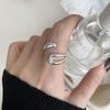 Strass preto amoroso coração abertura anel terno feminino estilo frio elegante elegante personalizado nicho de alta qualidade anel de dedo